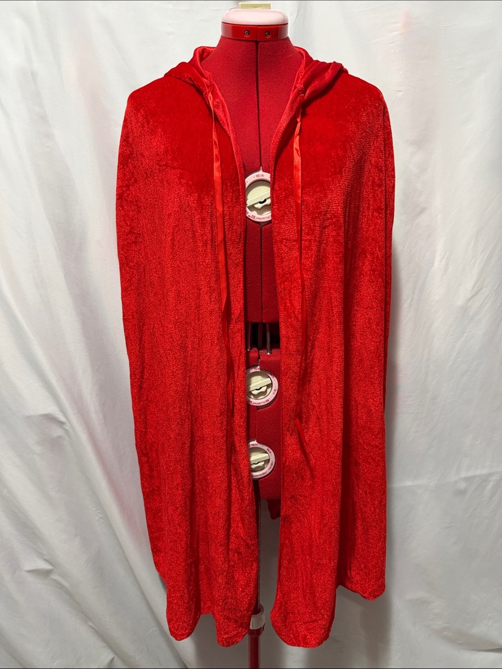 Women's Red Hooded Cape - Elegant Draped Outerwear